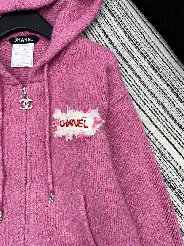 CC 2025 Veste à Capuche Laine Rose 325887