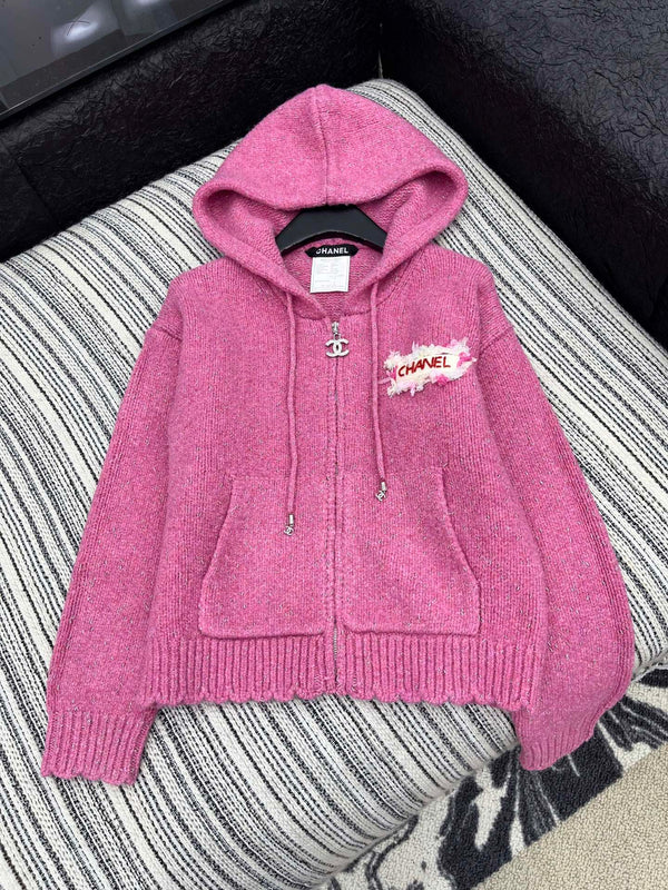 CC 2025 Veste à Capuche Laine Rose 325887