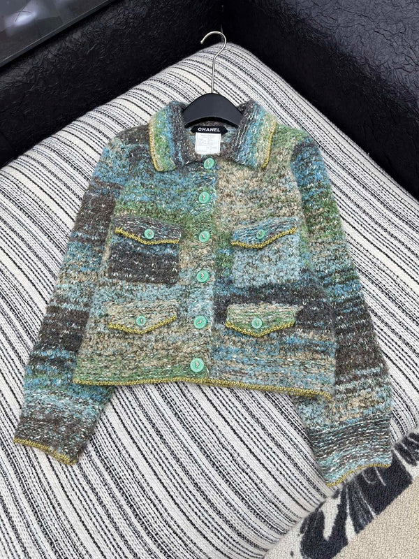 CC 2025 Veste Bleu Gris Vert Laine 325839