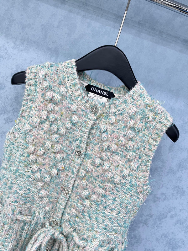 CC 2025 Gilet avec cordon de serrage à la taille Bleu Rose Laine 325852