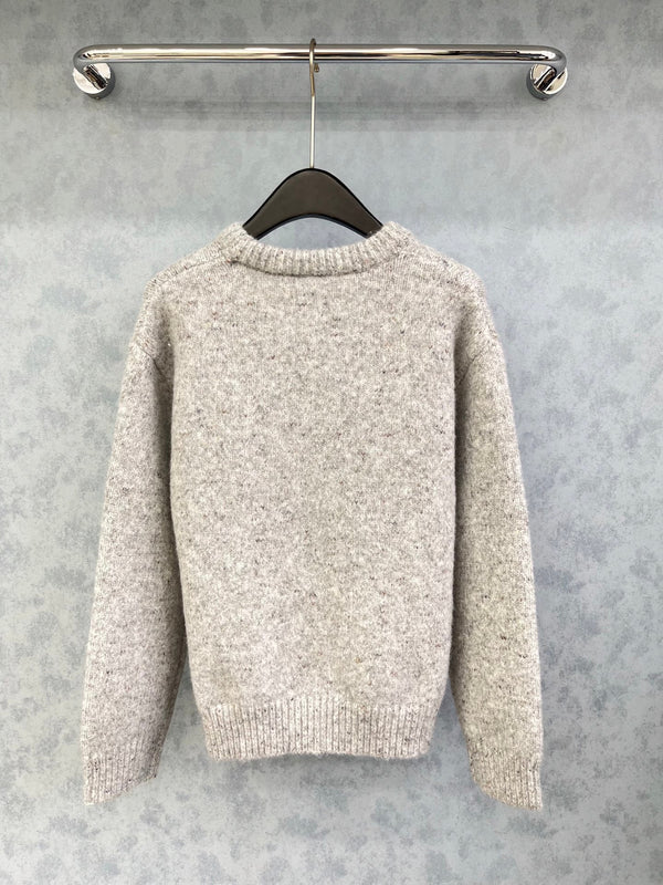 CC 2025 Pull en maille fleuri gris mélangé Laine 325844