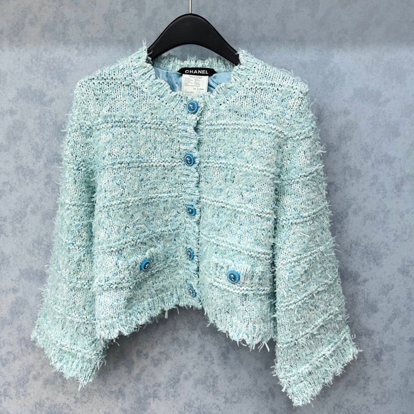 CC 2025 Veste Tweed Laine Bleu Ciel 325870