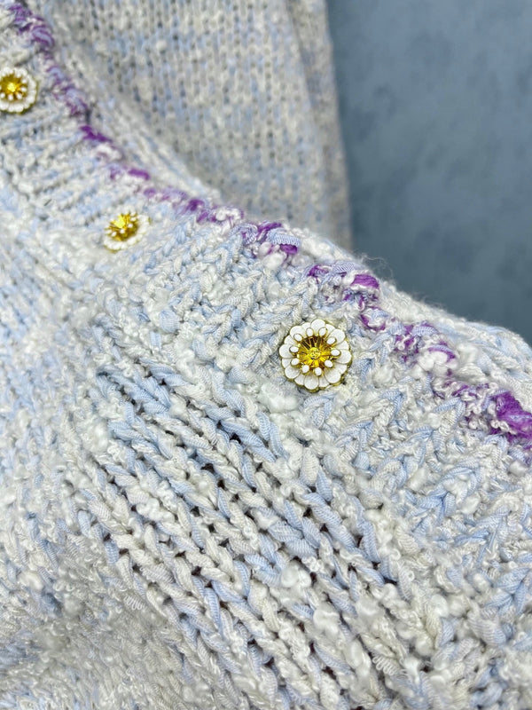 Cardigan CC 2025 Gris clair mélangé Violet Laine 325877