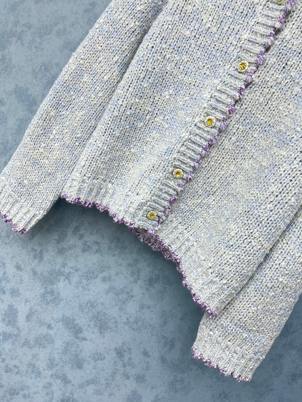 Cardigan CC 2025 Gris clair mélangé Violet Laine 325877