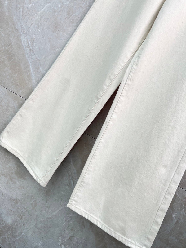 CD Jean large matelassé en jean blanc cassé Coton 351186