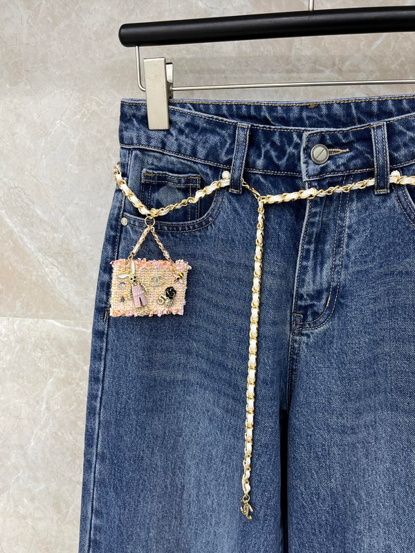 Jean coupe droite CC en denim délavé bleu 351241