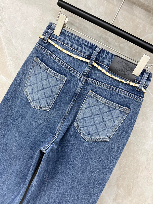 Jean coupe droite CC en denim délavé bleu 351241