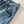 CC Jean large en denim bleu à ceinture en strass 351177