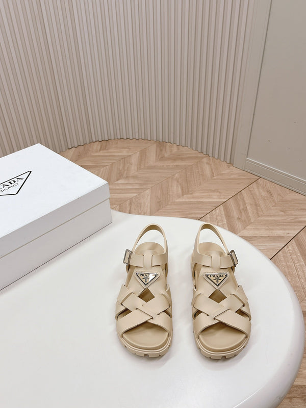 Sandali Pra con cinturini intrecciati 30 Beige