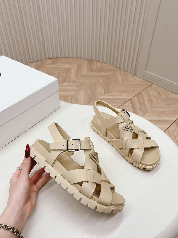 Sandali Pra con cinturini intrecciati 30 Beige