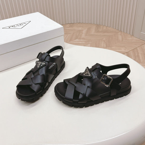 Sandali Pra con cinturini intrecciati 30 neri