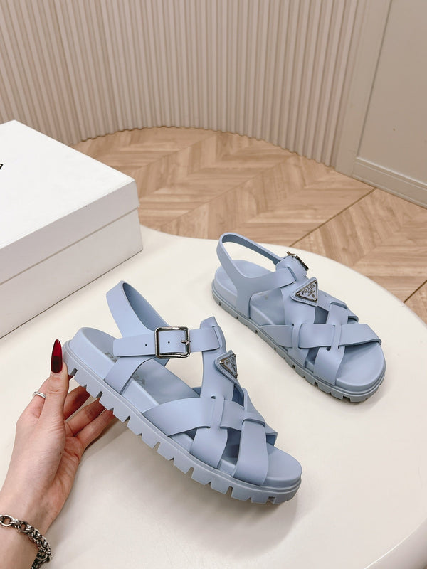 Sandali Pra con cinturini intrecciati 30 Baby Blue