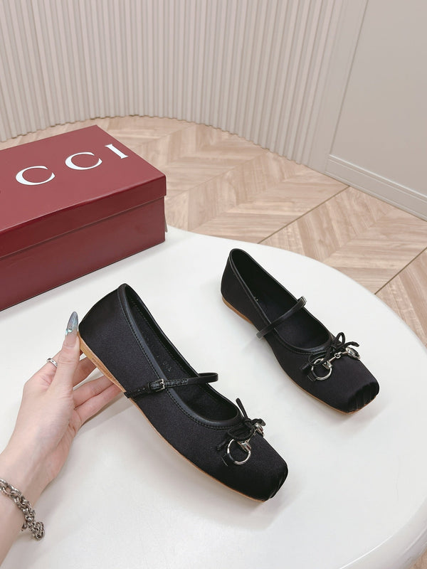 GG BALLET FLAT SETA NERA