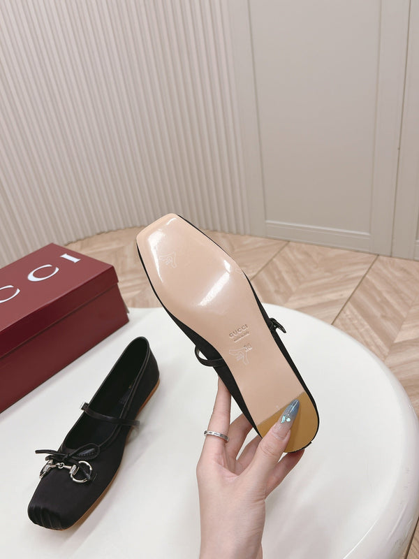 GG BALLET FLAT SETA NERA