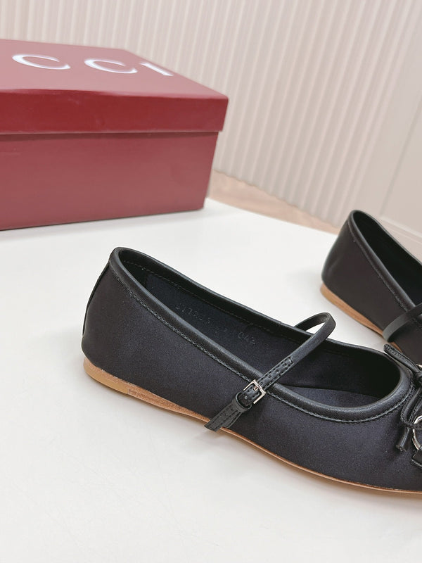 GG BALLET FLAT SETA NERA