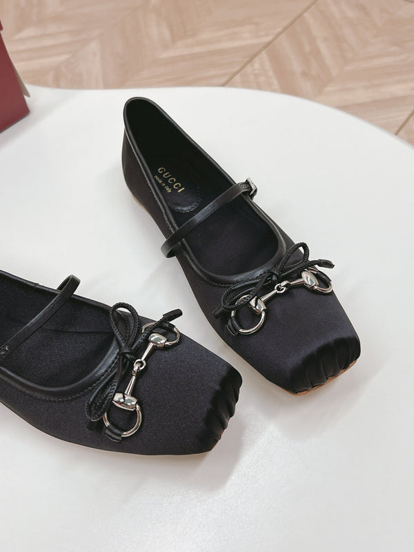 GG BALLET FLAT SETA NERA