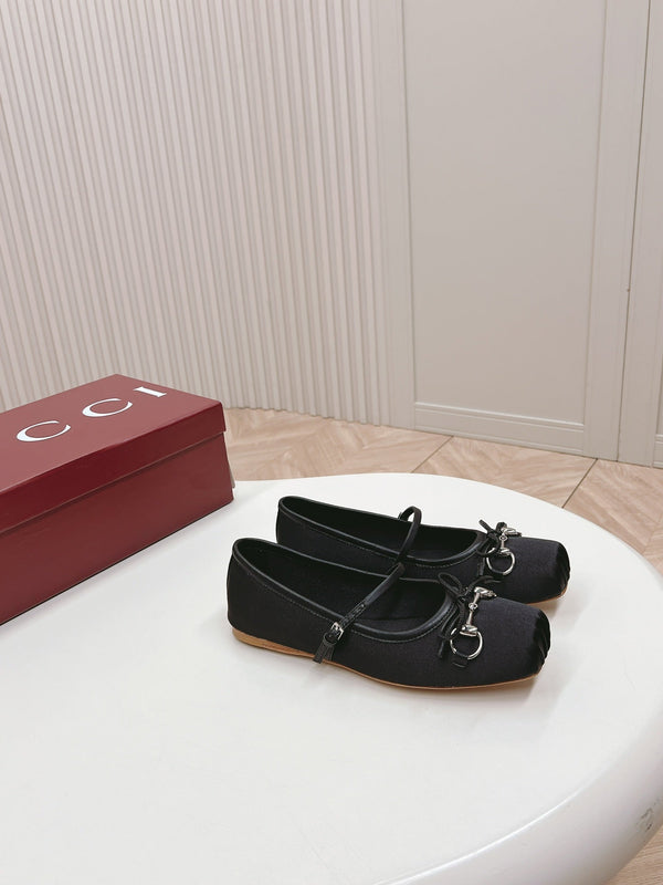 GG BALLET FLAT SETA NERA