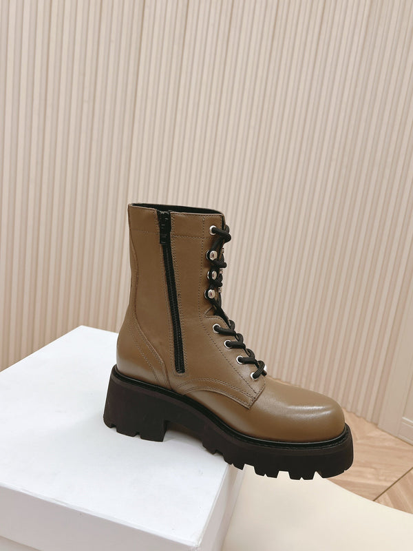 STIVALE TRIOMPHE RANGERS MID CON LACCI IN PELLE DI VITELLO MARRONE CIOCCOLATO