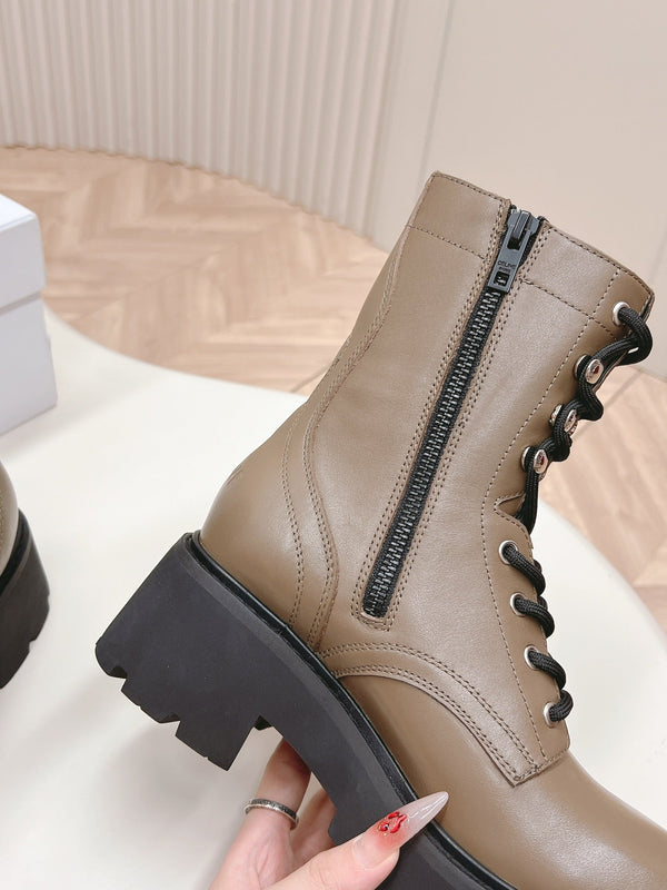STIVALE TRIOMPHE RANGERS MID CON LACCI IN PELLE DI VITELLO MARRONE CIOCCOLATO