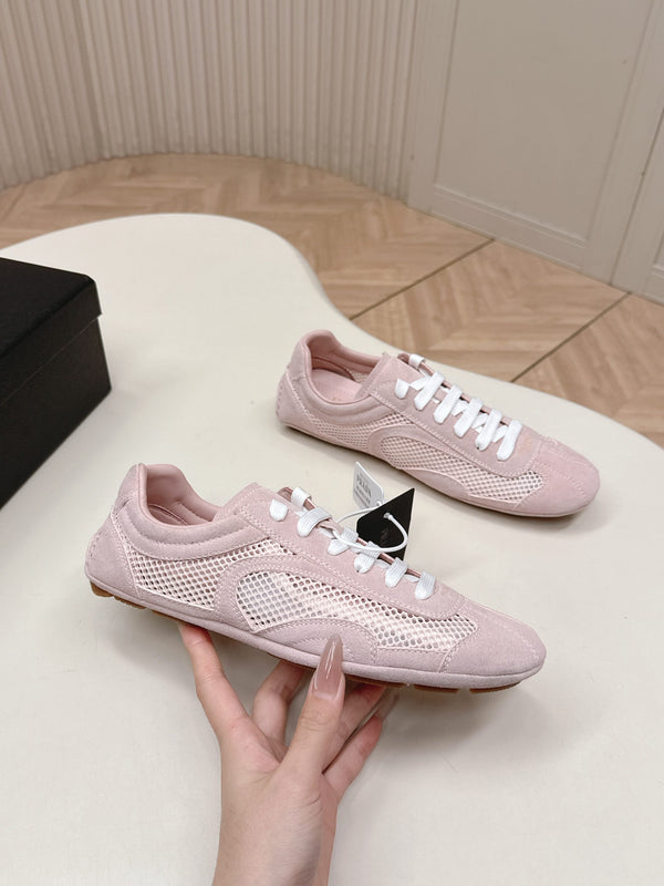 Prada 26ss German Training Rose clair Daim Mesh 644217