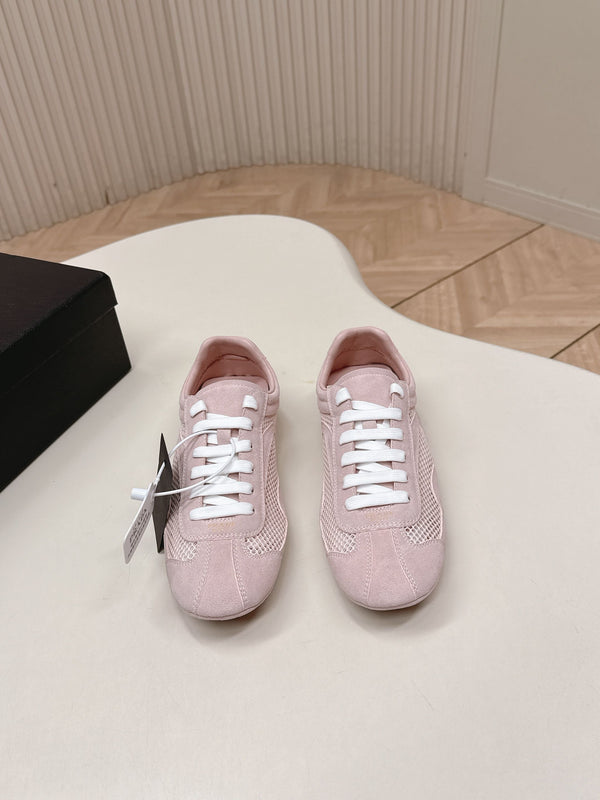 Prada 26ss German Training Rose clair Daim Mesh 644217
