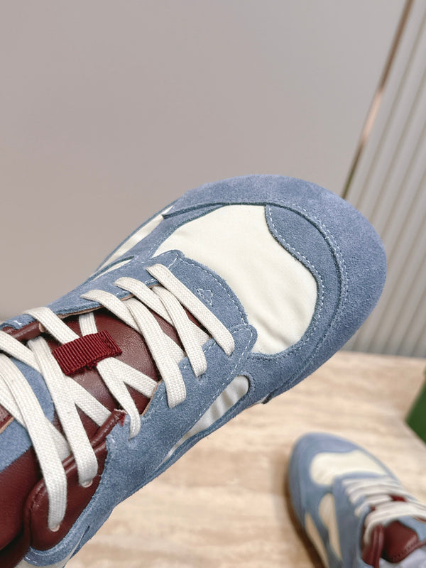 BV Orbit Flash Retro Sneake Cream Blue Fabric Suede 934415
