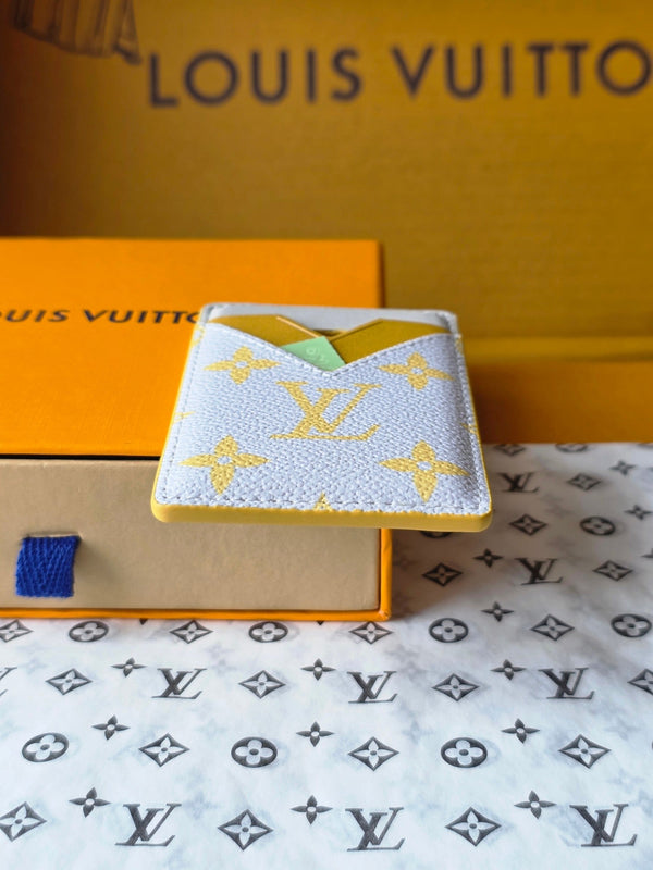 LV M15033 Porte-Cartes Magnet Grigio Giallo Monogram Glow Canvas e Pelle di Vacchetta