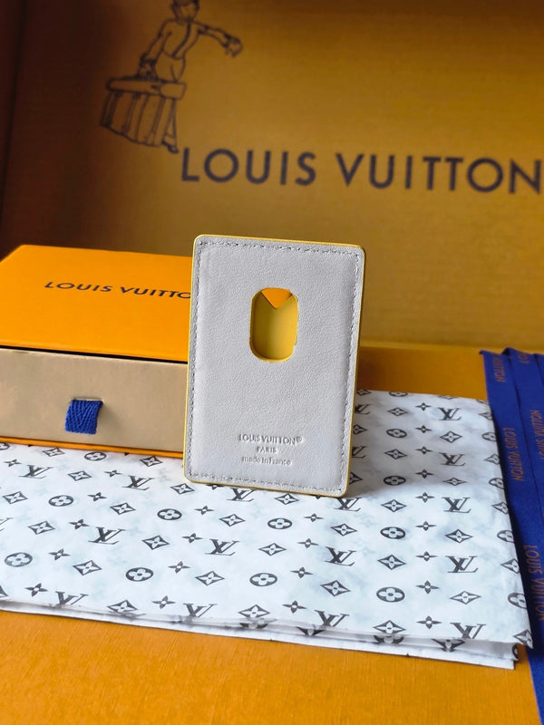 LV M15033 Porte-Cartes Magnet Grigio Giallo Monogram Glow Canvas e Pelle di Vacchetta