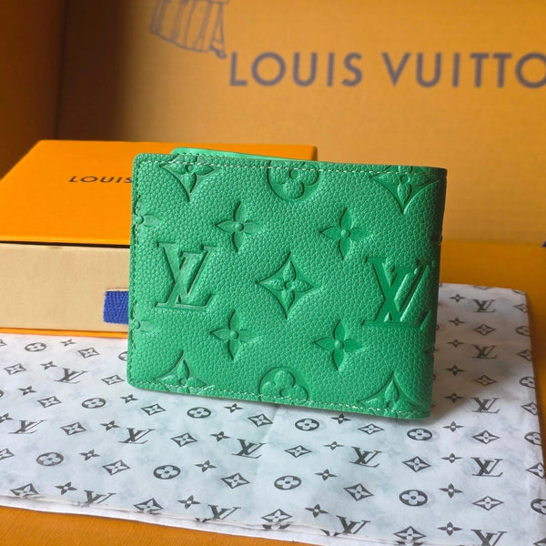 LV M25998 Multiple Wallet Bamboo Green Taurillon Monogram leather