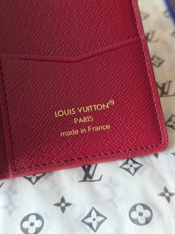 LV Pocket Organizer Rosso Nero Pelle di Vacchetta