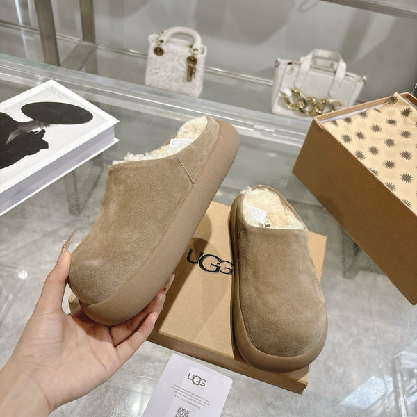 UGG Classic Ultra Mini Mule Earthy Brown Wool Suede 518884