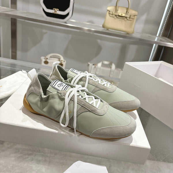 Chloe ballet flat casual shoes light sage green cowhide 518813