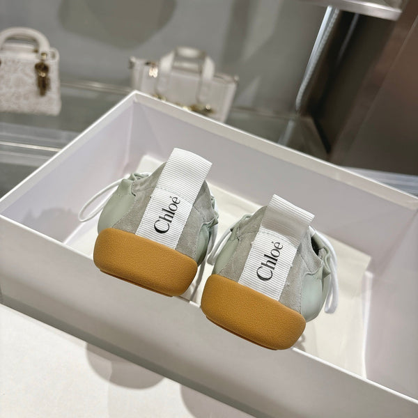 Chloe ballet flat casual shoes light sage green cowhide 518813