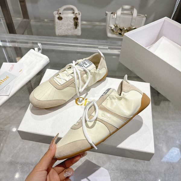 Chloe ballet flat casual shoes cream cowhide 518815