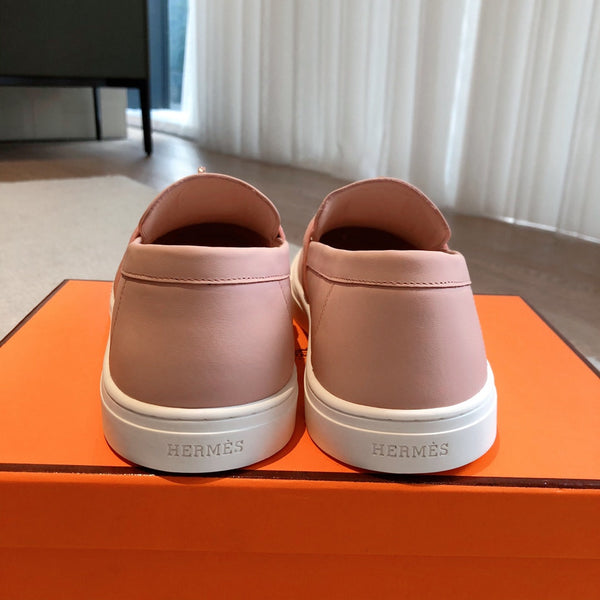 SNEAKER SLIP-ON HM GAME IN PELLE DI VITELLO COLOR PESCA