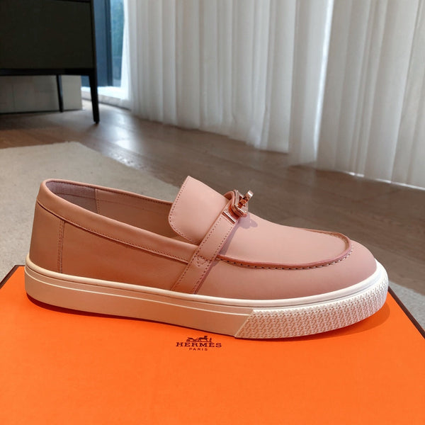 SNEAKER SLIP-ON HM GAME IN PELLE DI VITELLO COLOR PESCA