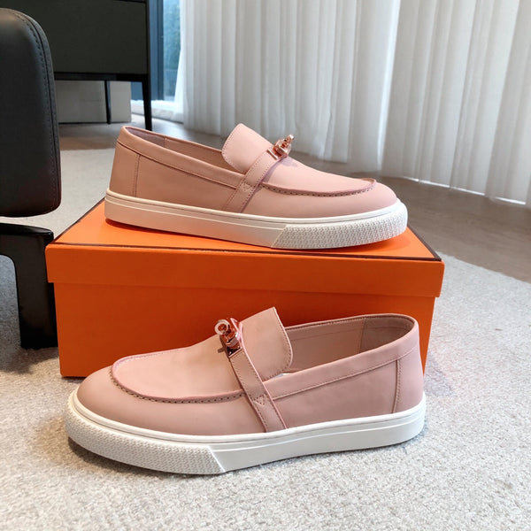 SNEAKER SLIP-ON HM GAME IN PELLE DI VITELLO COLOR PESCA