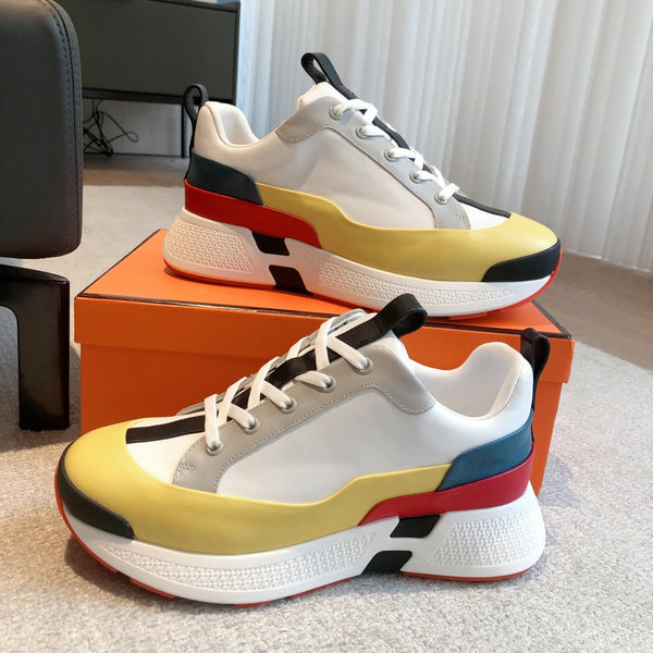 HM Hugo Sneakers White Yellow Black Calfskin 933466