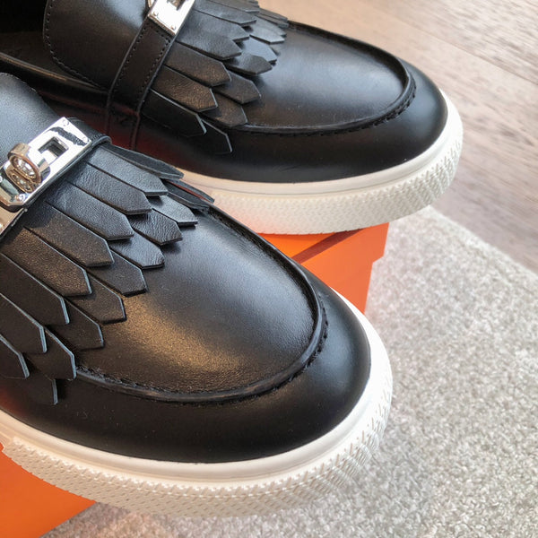 HM GAME SLIP-ON SNEAKER BLACK WITH TASSEL CALFSKIN