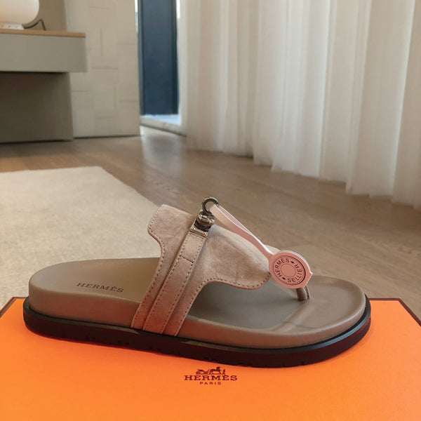 Empire Sandal Brown Lambskin Suede Goatskin