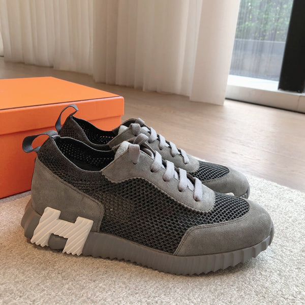 HM Men's 25 Sneaker Grey Mesh Suede 541306