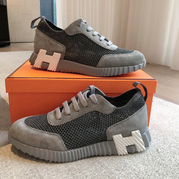 HM Men's 25 Sneaker Grey Mesh Suede 541306