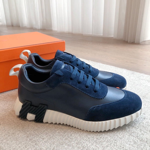 HM Men's 25 Sneaker Navy Blue Cowhide Suede 541322