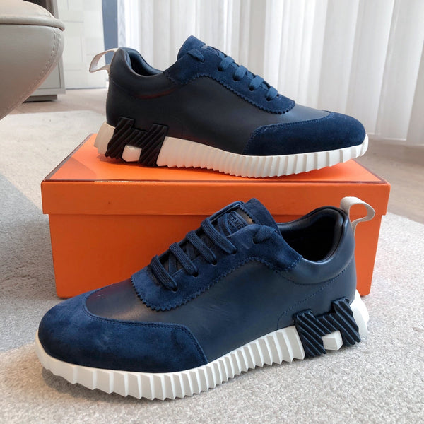 HM Men's 25 Sneaker Navy Blue Cowhide Suede 541322