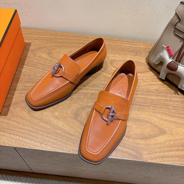 HM Impact Loafers Caramel Cowhide Sliver Hardware 526180