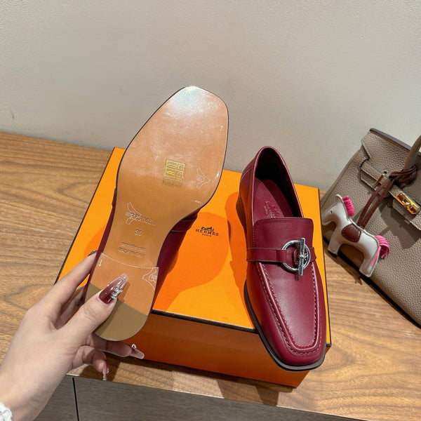 HM Impact Loafers Maroon Cowhide Sliver Hardware 526181