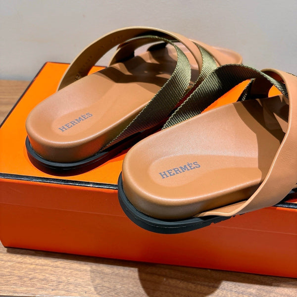 HM 25 Kazimir Sandal Two-tone Calfskin Canvas