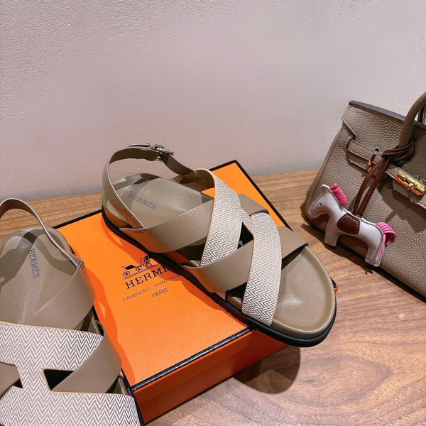 HM 25 Heracles Sandal Nude Calfskin Light Pink Canvas