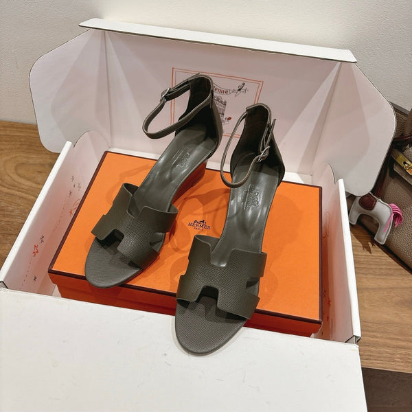 HM Encens Sandal 50mm Black Calfskin 429013