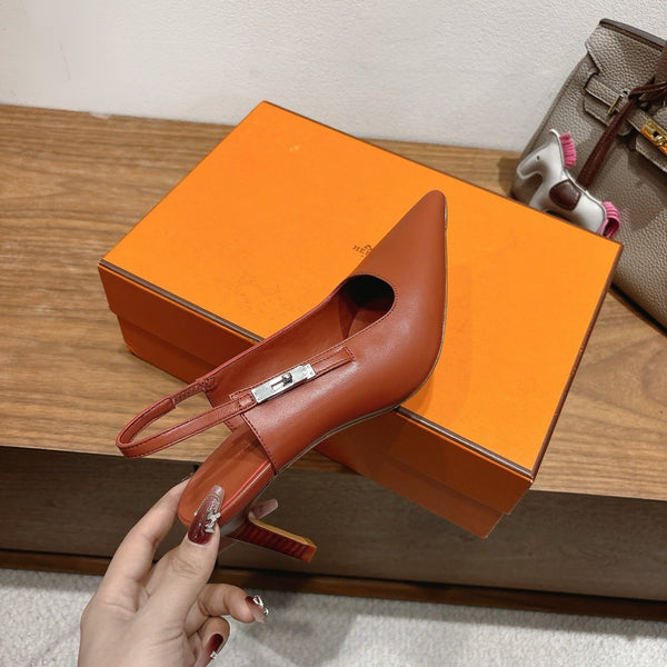 HM Lover Pump 80mm Brown Calfskin 429024